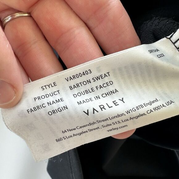 Varley Sweatshirt Womens Small Black Barton Sweat Double Face Stretch Soft Cinch - Picture 7 of 8